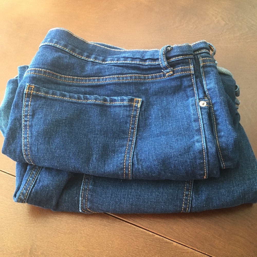 Two pairs of Old Navy jean shorts.